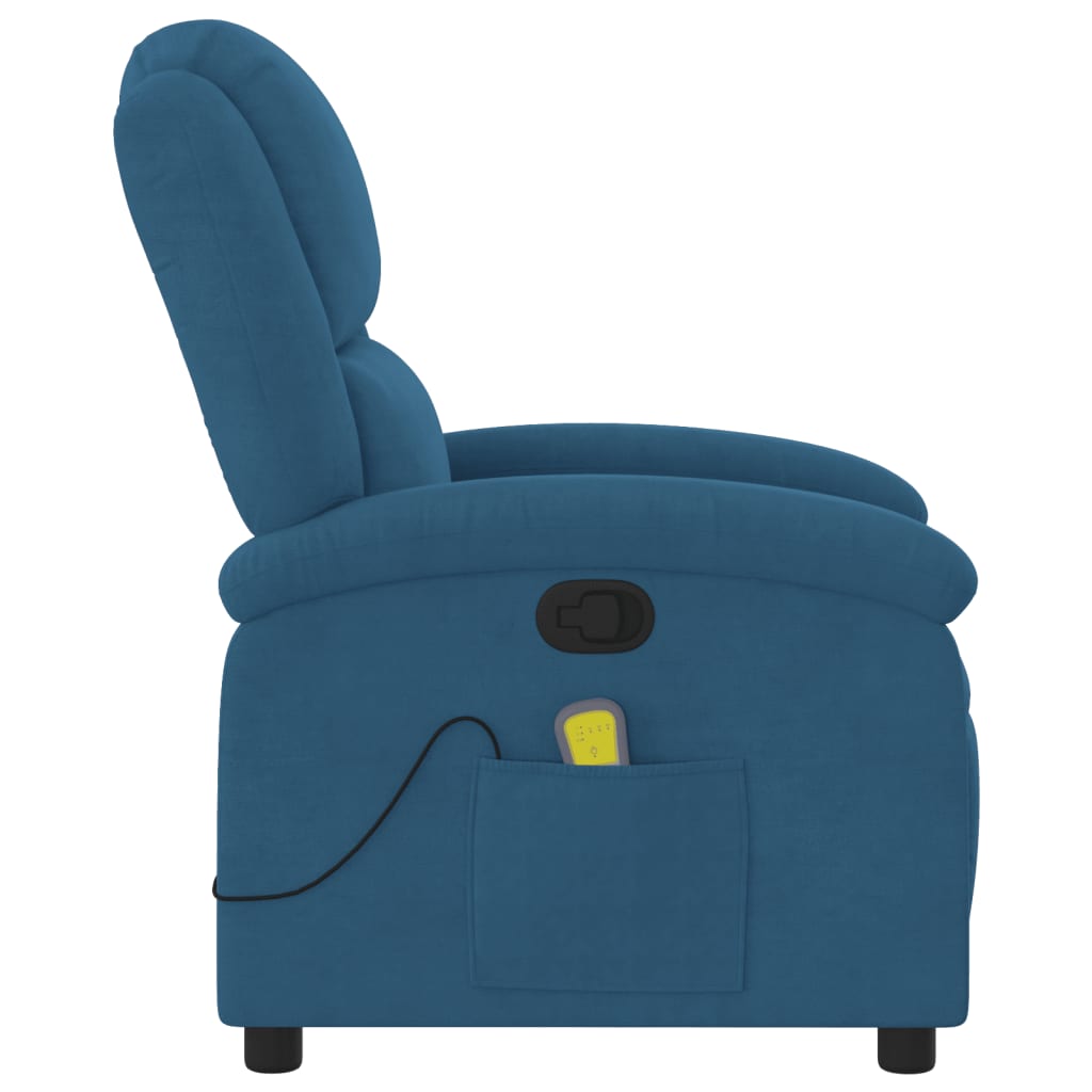 Fauteuil inclinable de massage bleu velours - Xios Store SNC