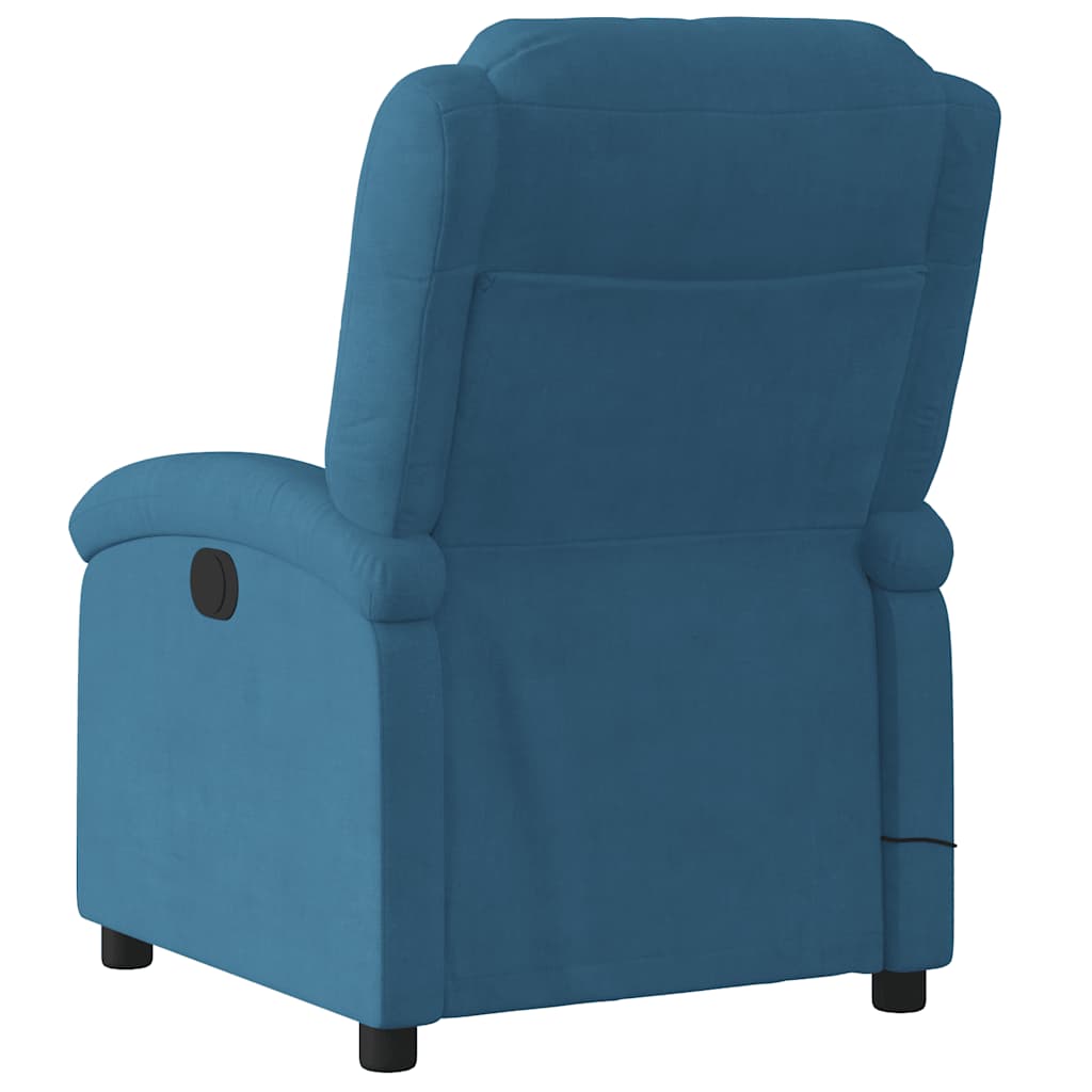 Fauteuil inclinable de massage bleu velours - Xios Store SNC