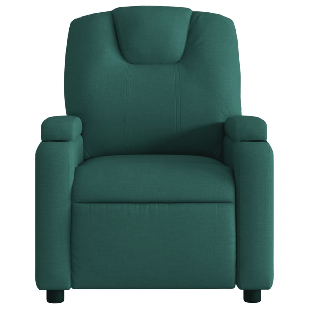 Fauteuil de massage inclinable Vert foncé Tissu Fauteuils vidaXL   