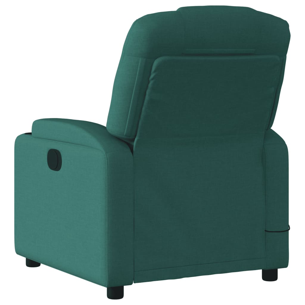 Fauteuil de massage inclinable Vert foncé Tissu Fauteuils vidaXL   