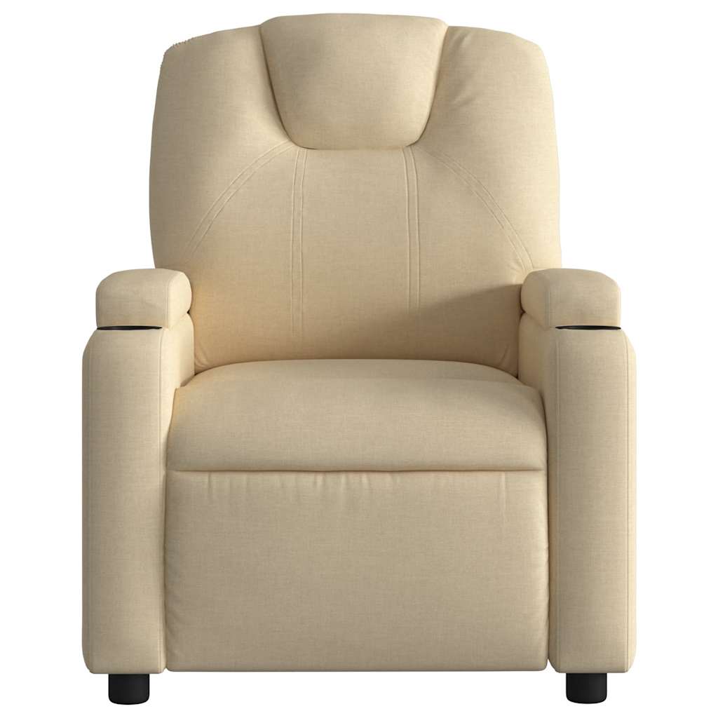 Fauteuil de massage inclinable Crème Tissu Fauteuils vidaXL