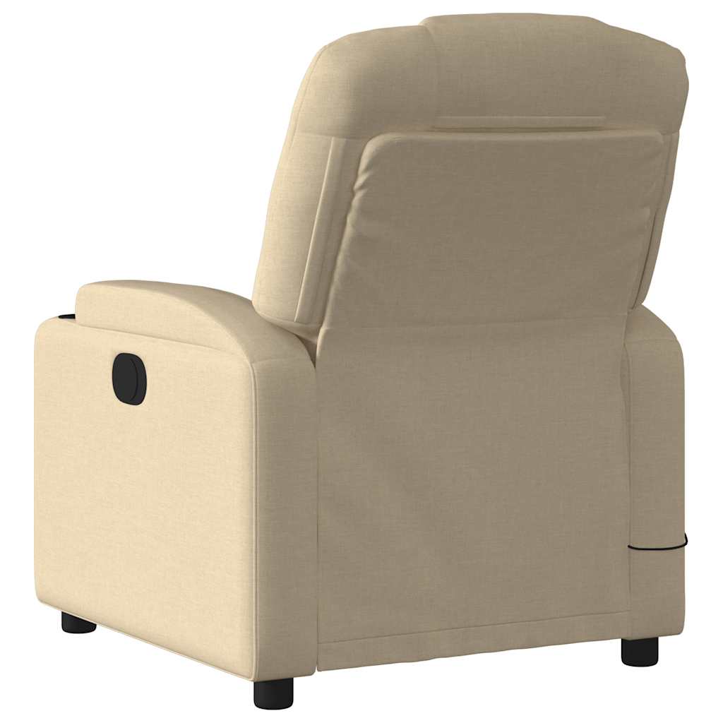 Fauteuil de massage inclinable Crème Tissu Fauteuils vidaXL