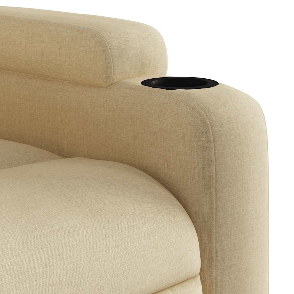 Fauteuil de massage inclinable Crème Tissu Fauteuils vidaXL