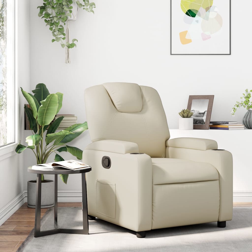 Fauteuil inclinable Crème Similicuir