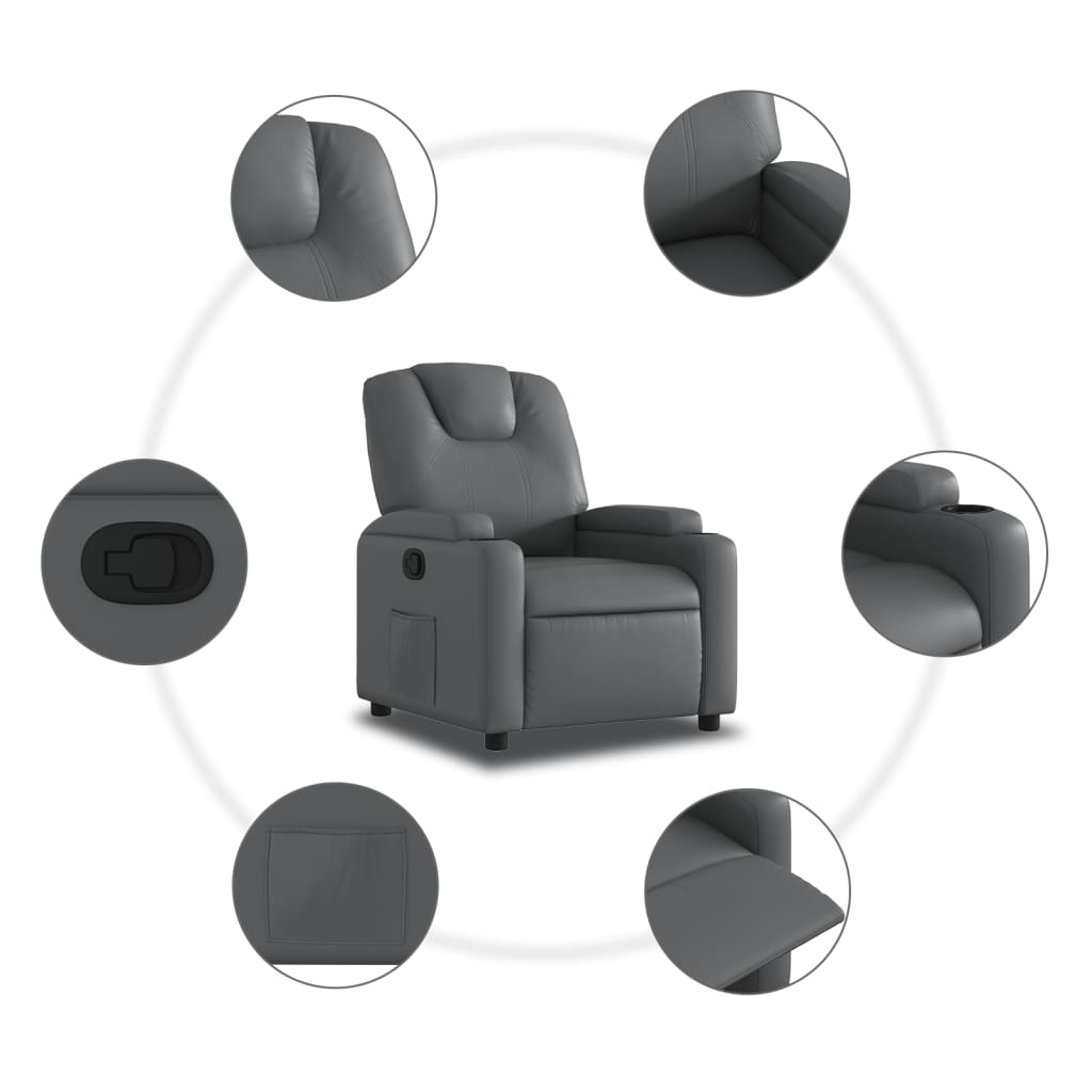 Fauteuil inclinable Gris Similicuir - Xios Store SNC