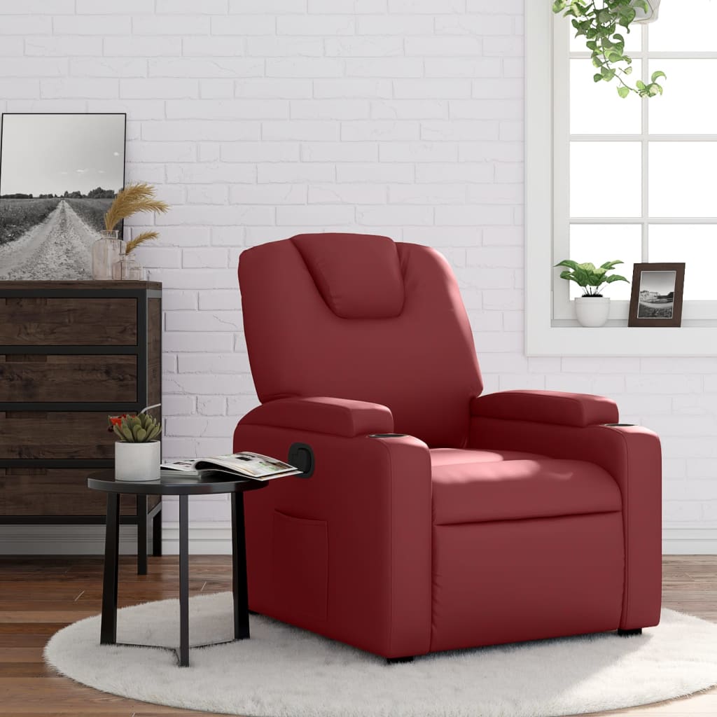 Fauteuil inclinable Rouge bordeaux Similicuir Fauteuils vidaXL   