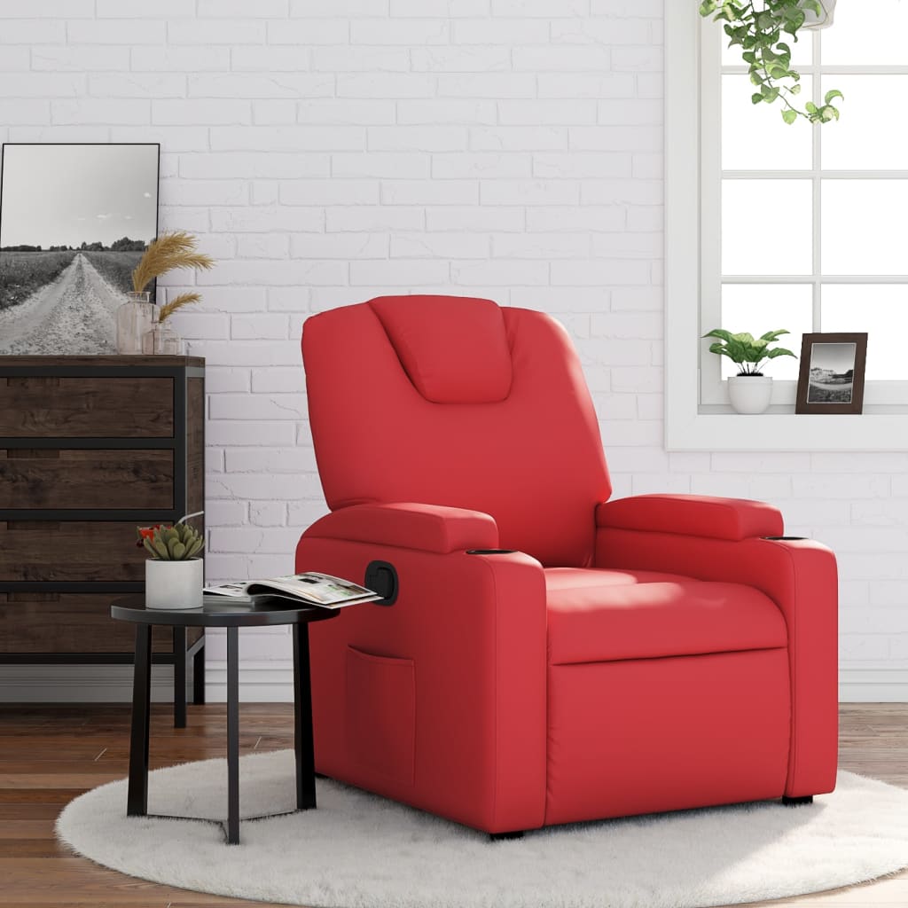 Fauteuil inclinable Rouge Similicuir Fauteuils vidaXL   