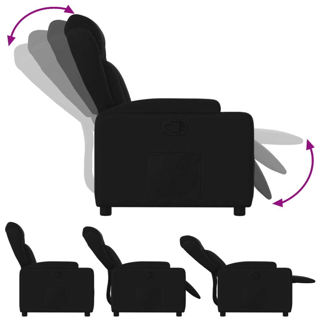 Fauteuil inclinable Noir Tissu Fauteuils vidaXL   