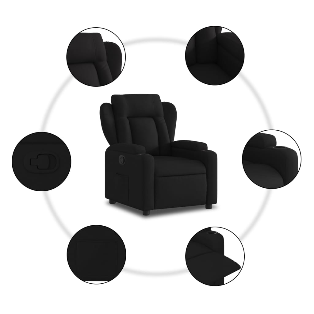 Fauteuil inclinable Noir Tissu Fauteuils vidaXL   