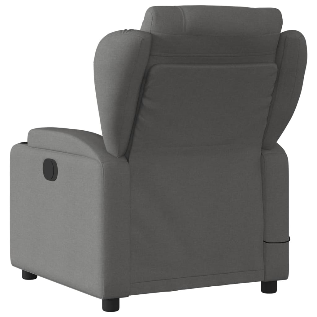 Fauteuil de massage inclinable Gris foncé Tissu Fauteuils vidaXL   