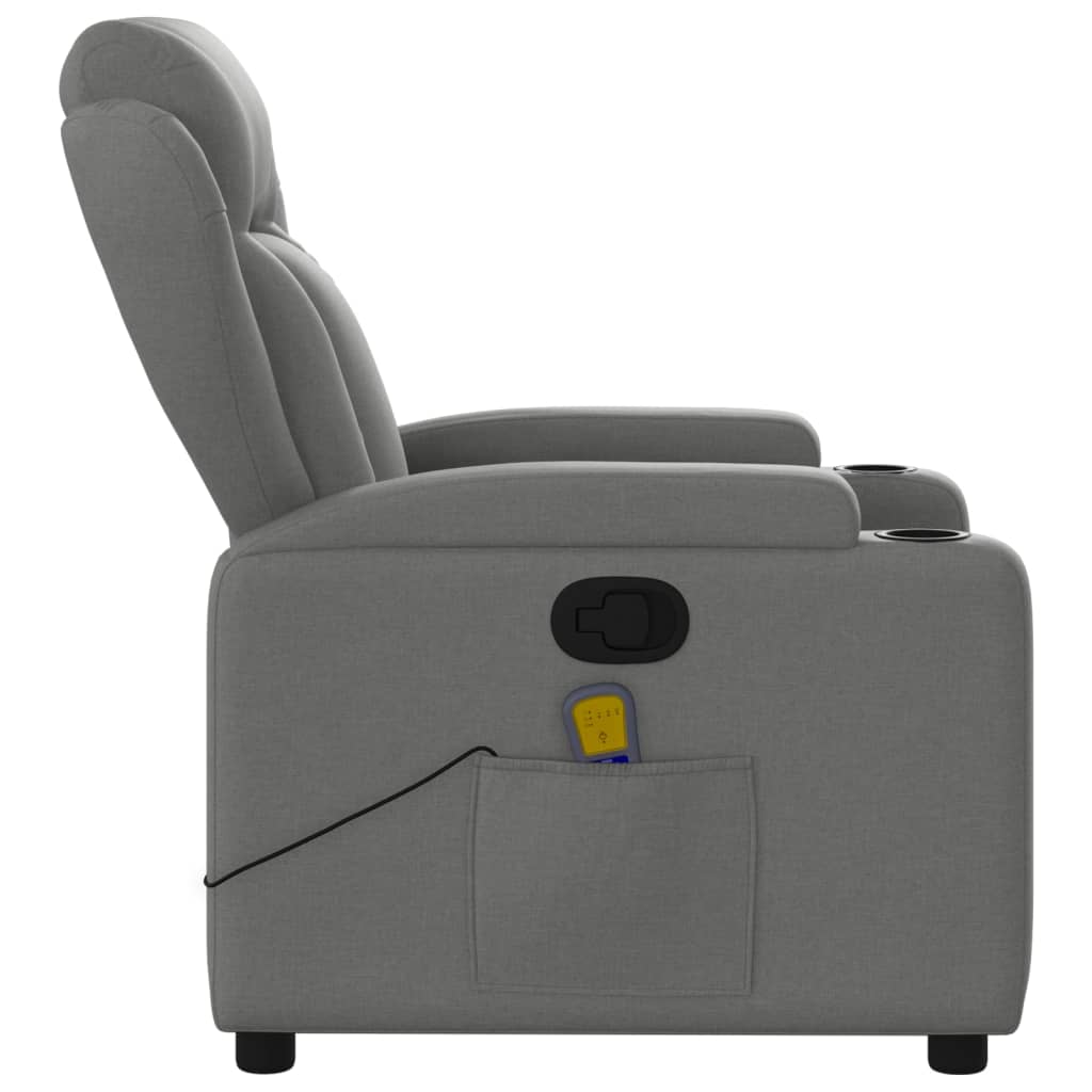 Fauteuil de massage inclinable Gris foncé Tissu Fauteuils vidaXL   