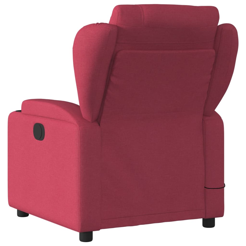 Fauteuil de massage inclinable Rouge bordeaux Tissu Fauteuils vidaXL   