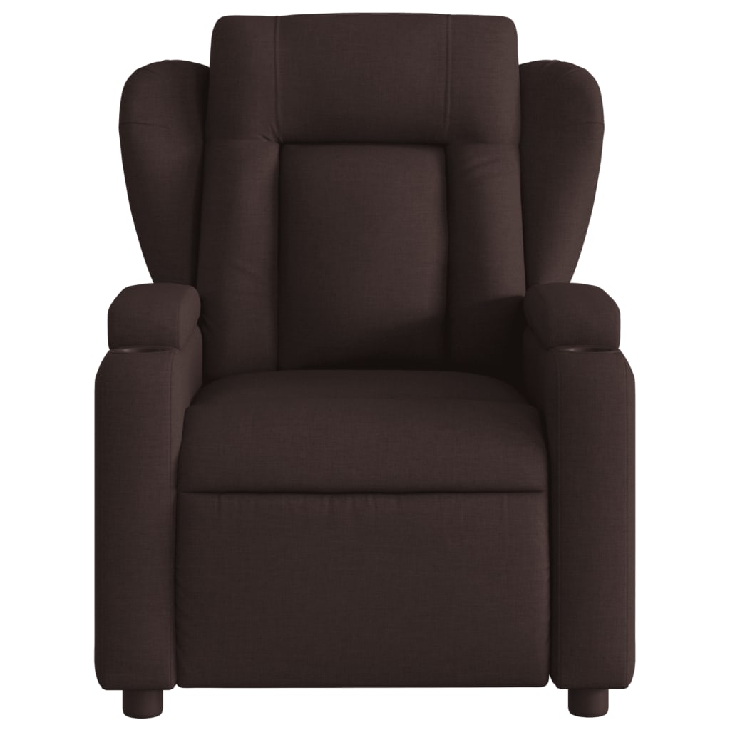 Fauteuil de massage inclinable Marron foncé Tissu Fauteuils vidaXL   