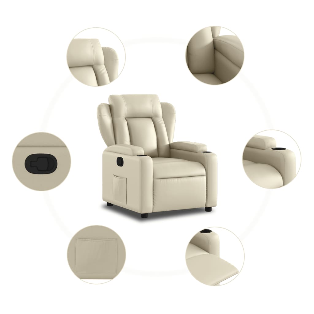 Fauteuil inclinable Crème Similicuir - Xios Store SNC