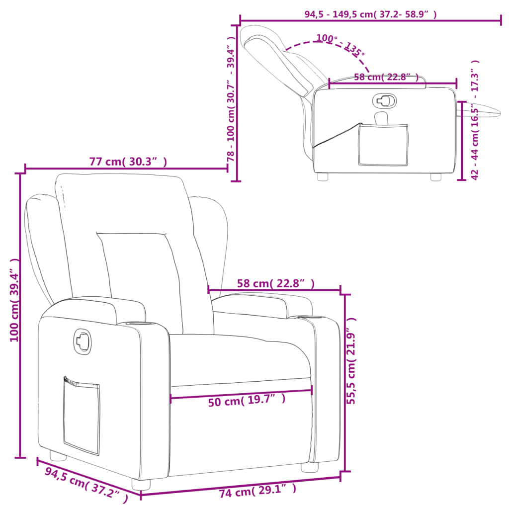 Fauteuil inclinable Crème Similicuir - Xios Store SNC