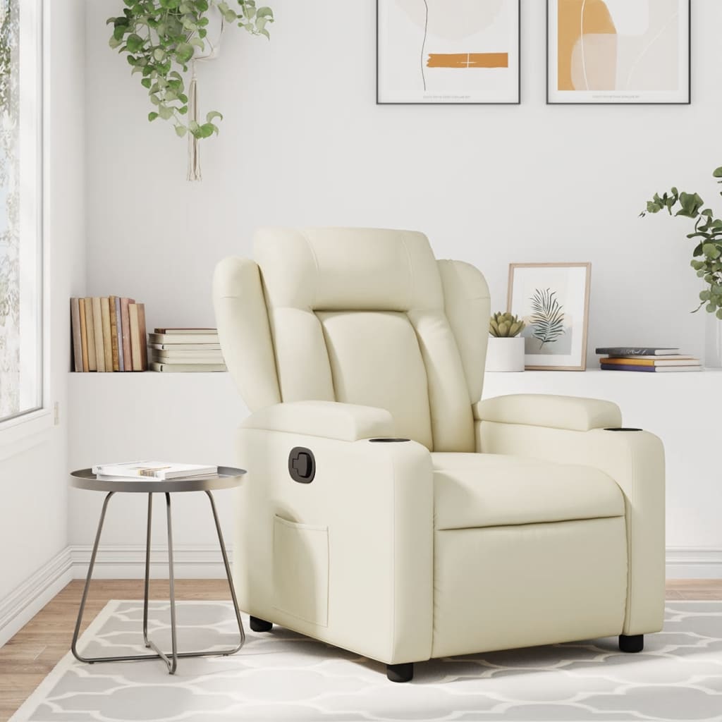 Fauteuil inclinable Crème Similicuir - Xios Store SNC