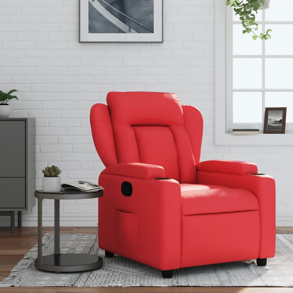 Fauteuil inclinable Rouge Similicuir Fauteuils vidaXL   