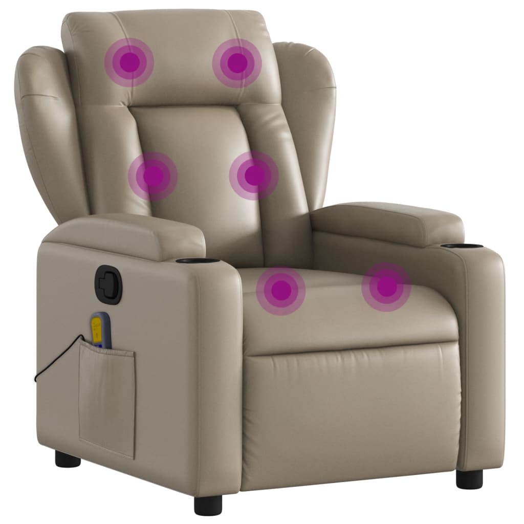 Fauteuil de massage inclinable Cappuccino Similicuir - Xios Store SNC