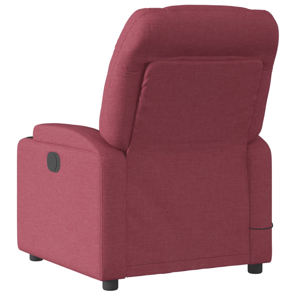 Fauteuil de massage inclinable Rouge bordeaux Tissu Fauteuils vidaXL   