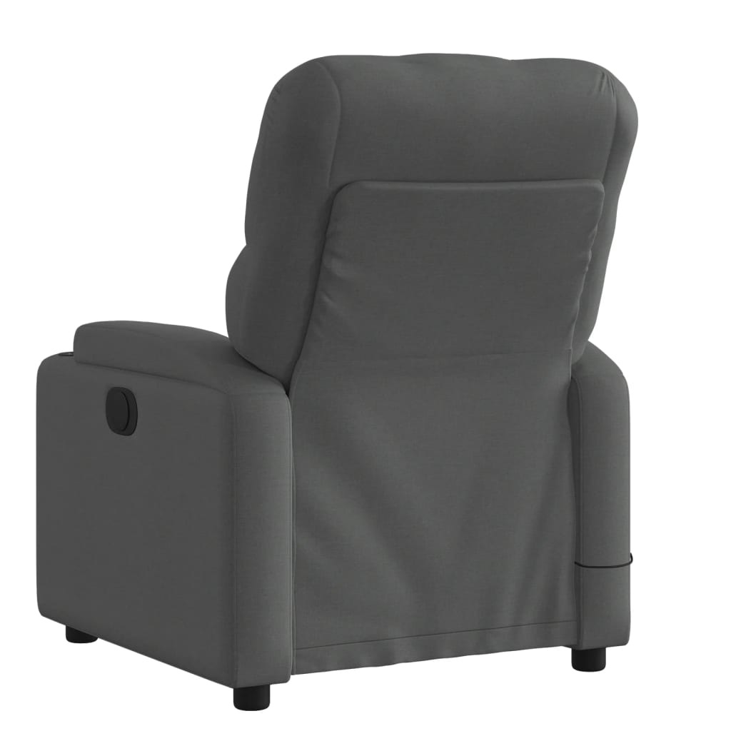 Fauteuil de massage inclinable Gris foncé Tissu Fauteuils vidaXL   