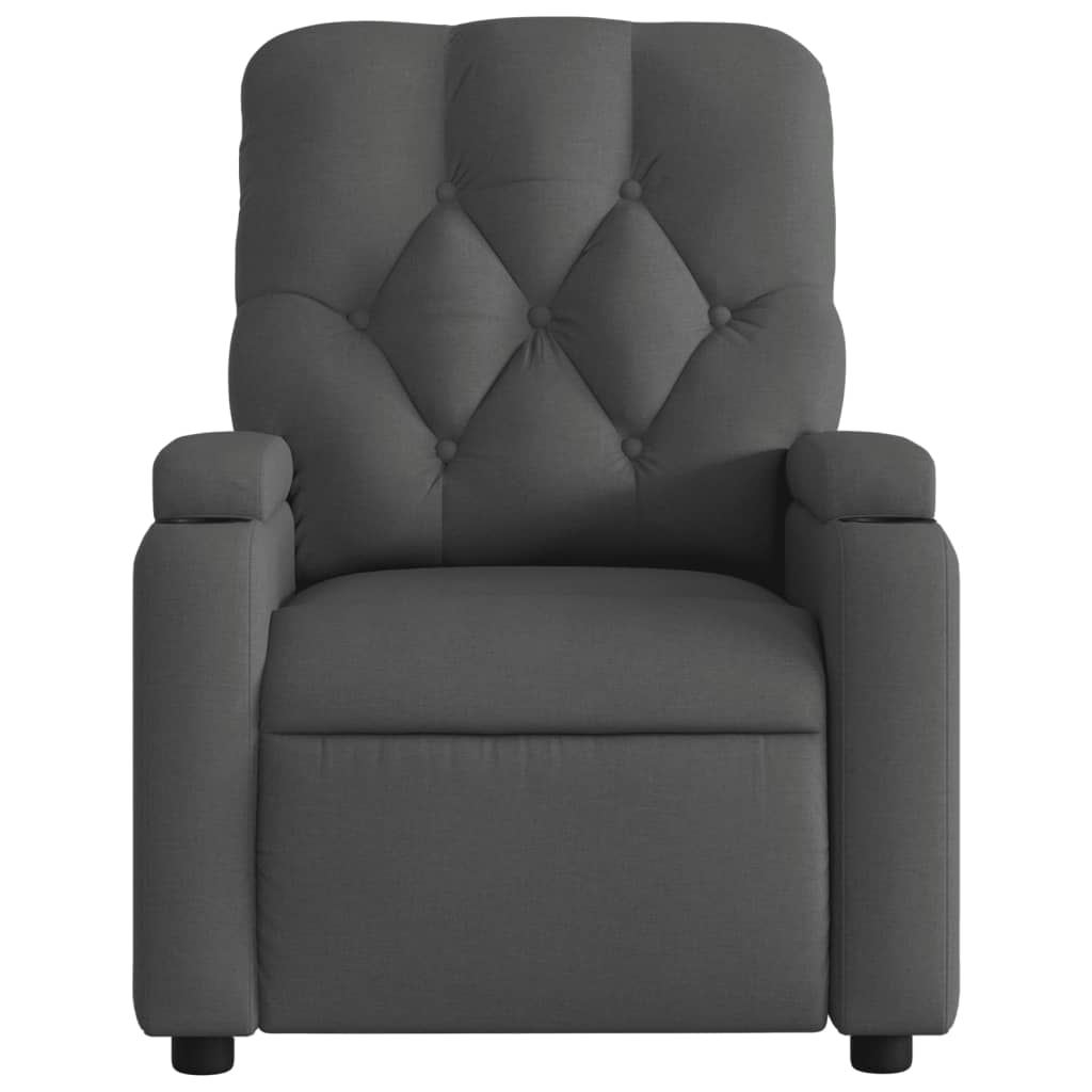 Fauteuil de massage inclinable Gris foncé Tissu Fauteuils vidaXL   