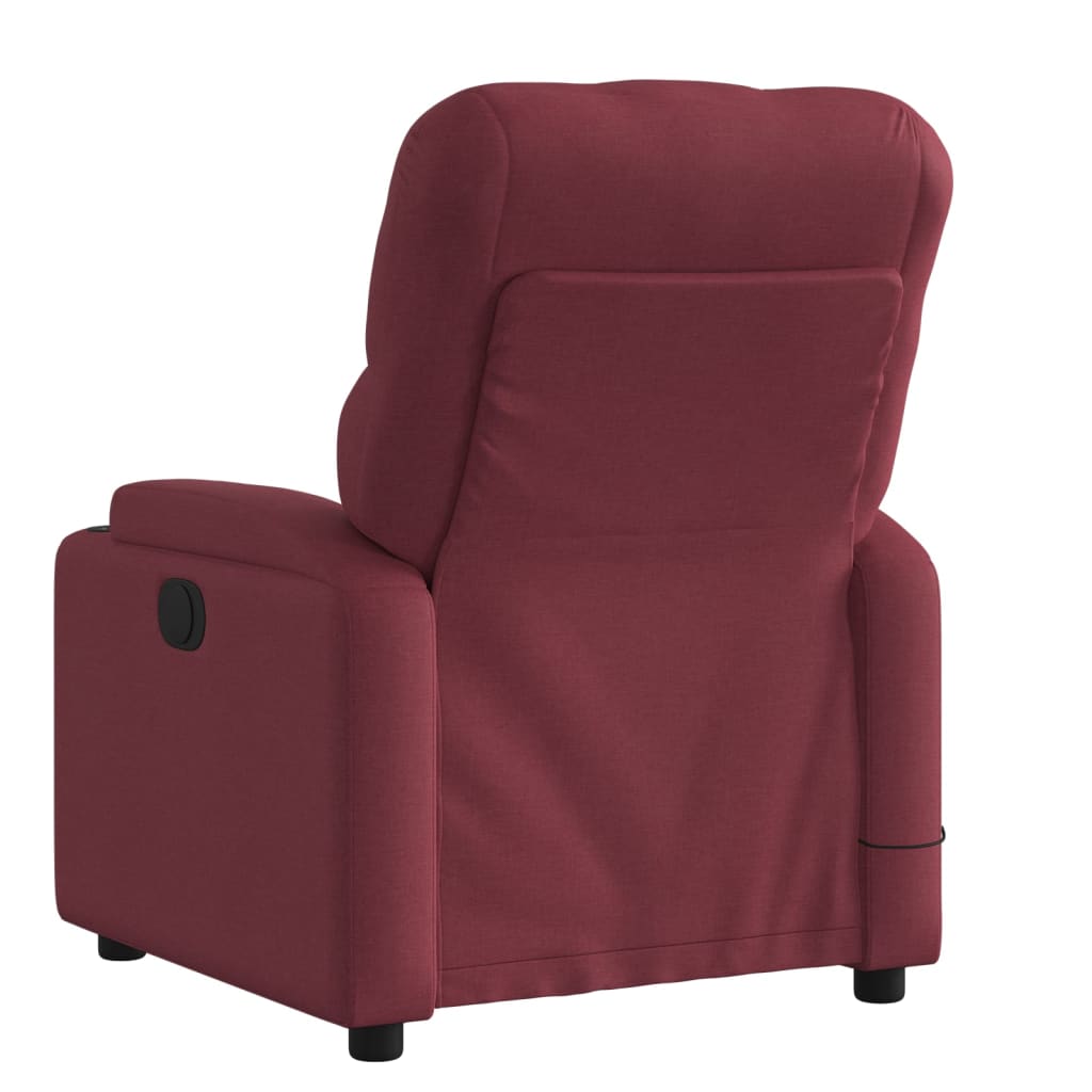 Fauteuil de massage inclinable Rouge bordeaux Tissu Fauteuils vidaXL   