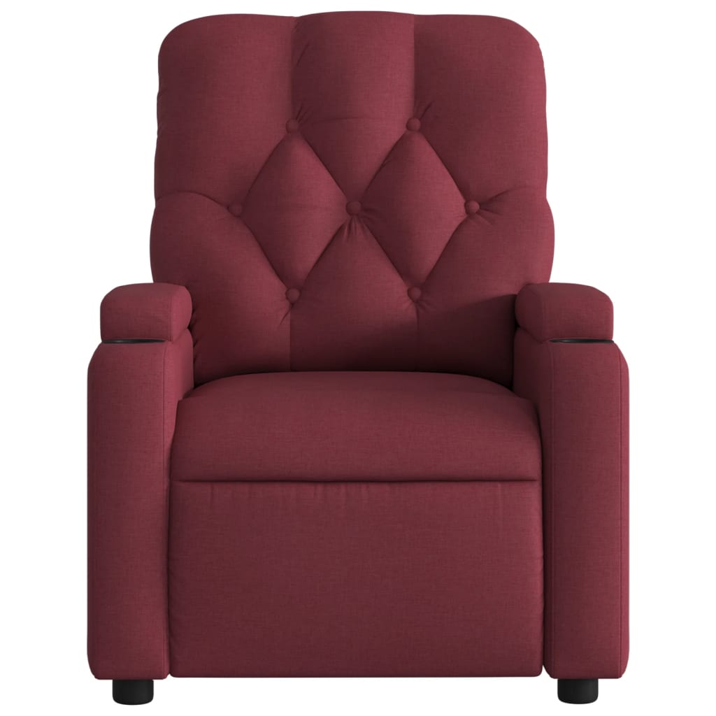 Fauteuil de massage inclinable Rouge bordeaux Tissu Fauteuils vidaXL   