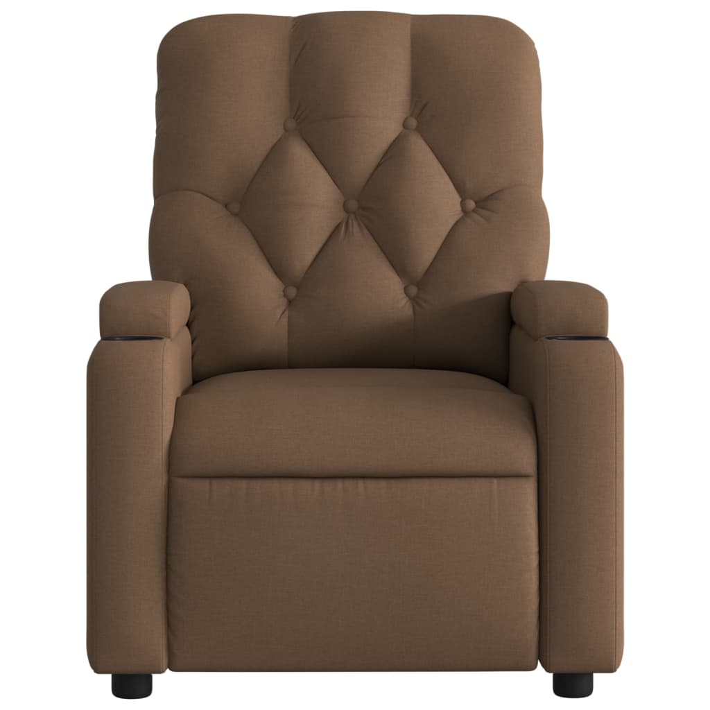 Fauteuil de massage inclinable Marron Tissu Fauteuils vidaXL   