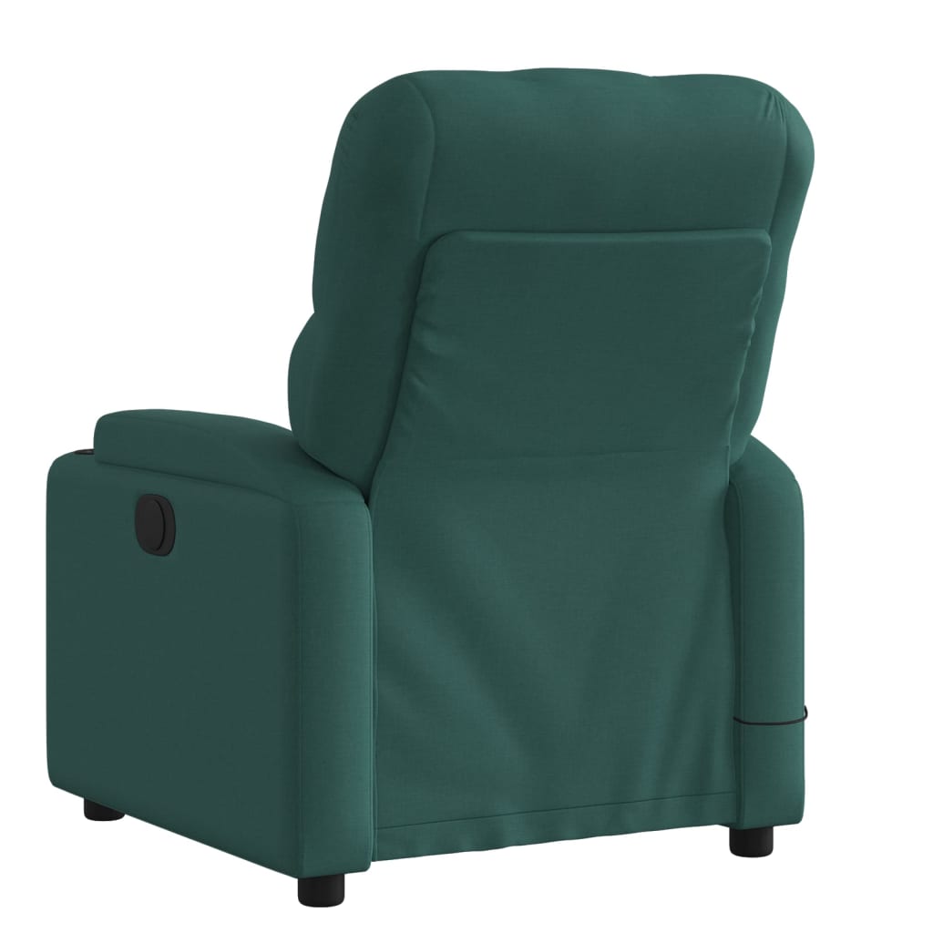 Fauteuil de massage inclinable Vert foncé Tissu Fauteuils vidaXL   