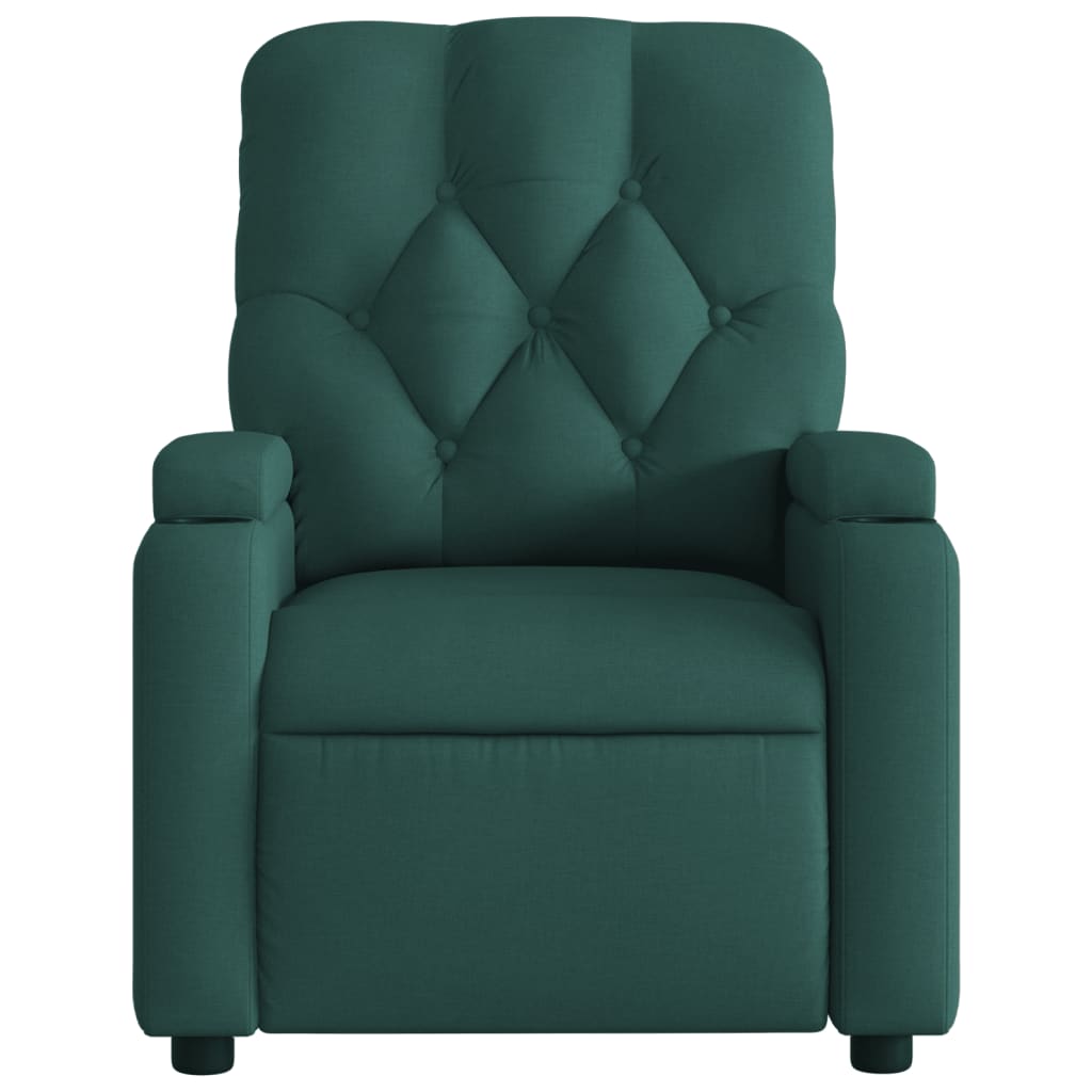 Fauteuil de massage inclinable Vert foncé Tissu Fauteuils vidaXL   