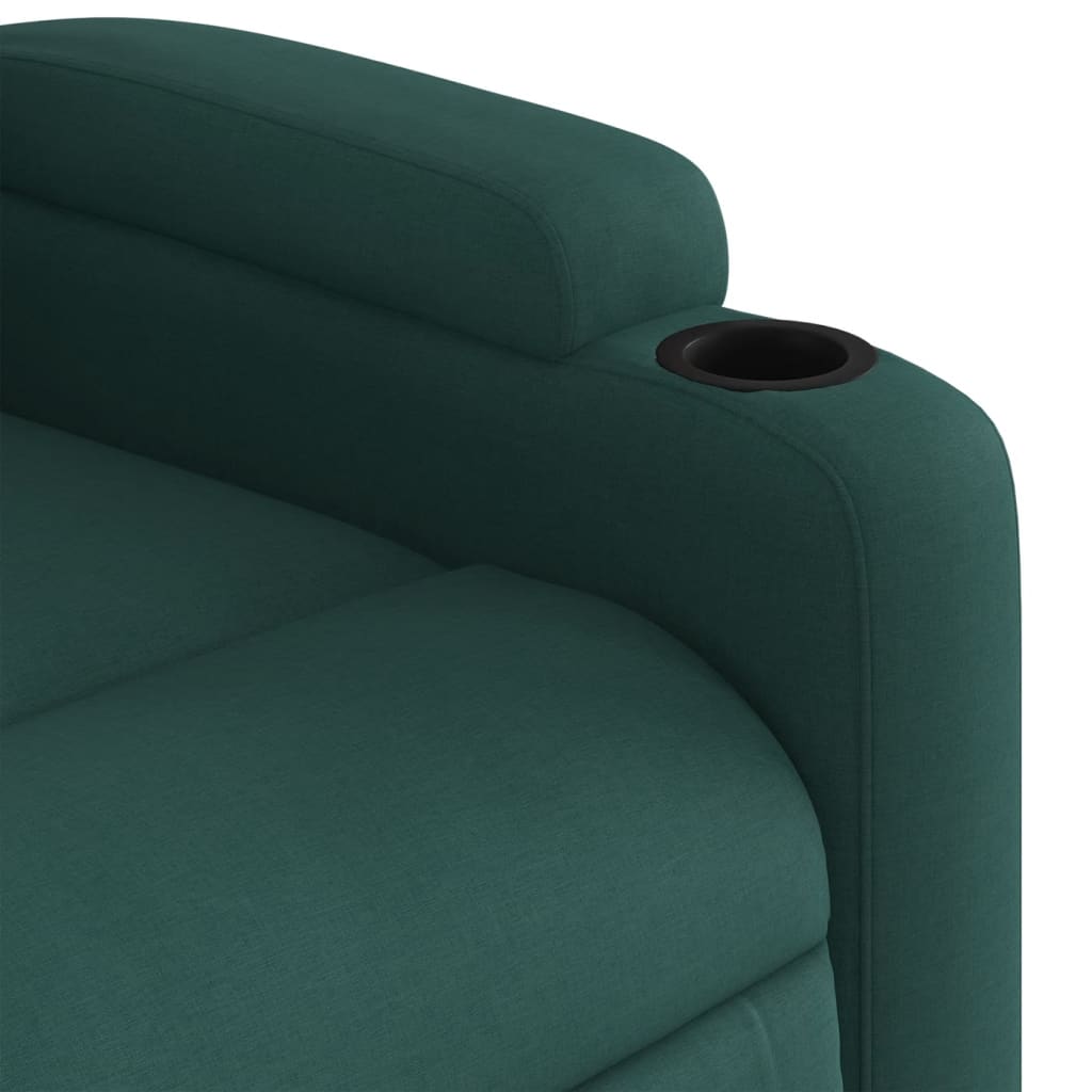 Fauteuil de massage inclinable Vert foncé Tissu Fauteuils vidaXL   