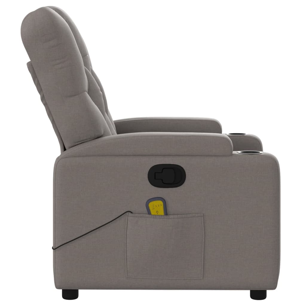 Fauteuil de massage inclinable Taupe Tissu Fauteuils vidaXL   