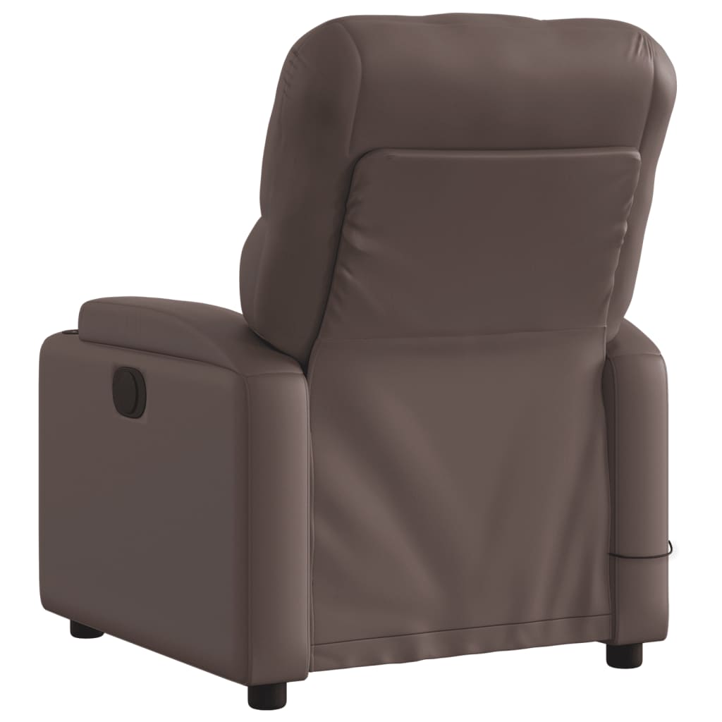 Fauteuil de massage inclinable Marron Similicuir Fauteuils vidaXL   