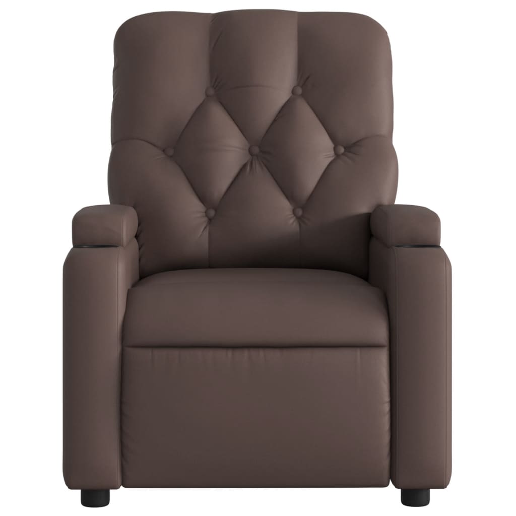 Fauteuil de massage inclinable Marron Similicuir Fauteuils vidaXL   