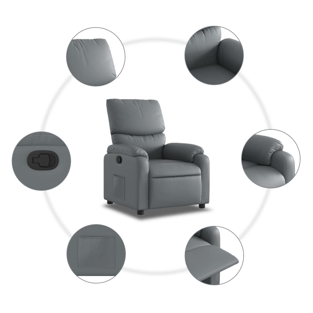 Fauteuil inclinable Gris Similicuir - Xios Store SNC