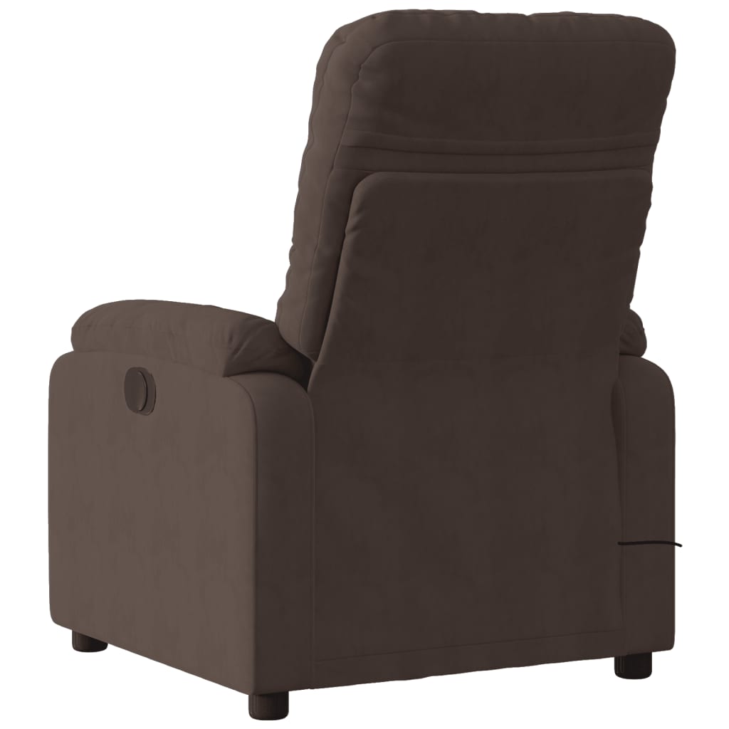 Fauteuil inclinable de massage marron tissu microfibre Fauteuils vidaXL   