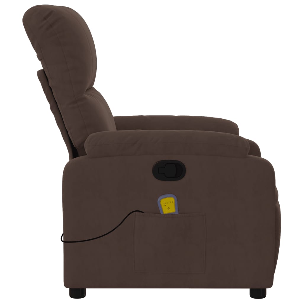 Fauteuil inclinable de massage marron tissu microfibre Fauteuils vidaXL   