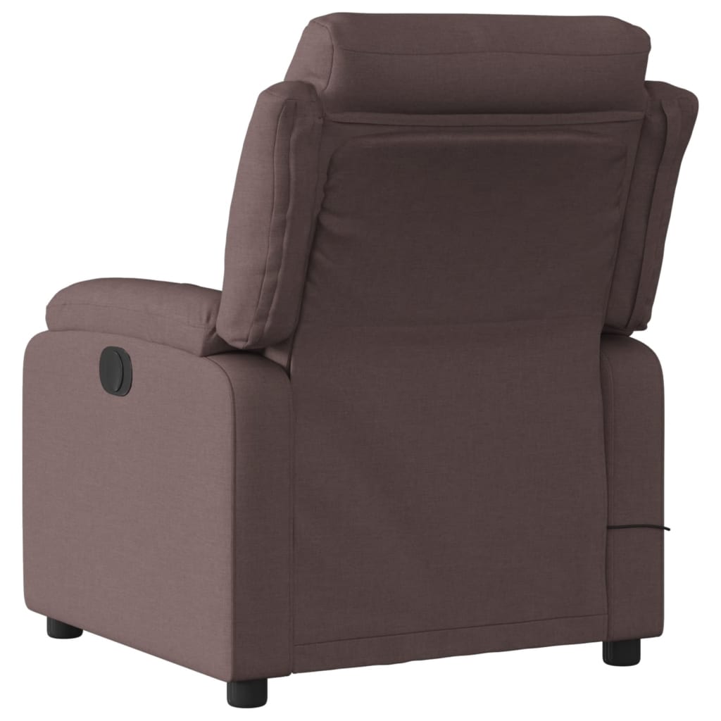 Fauteuil de massage inclinable Marron foncé Tissu Fauteuils vidaXL   