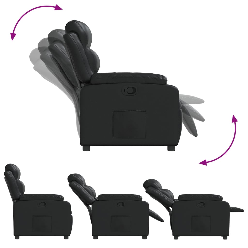 Fauteuil inclinable Noir Similicuir Fauteuils vidaXL   