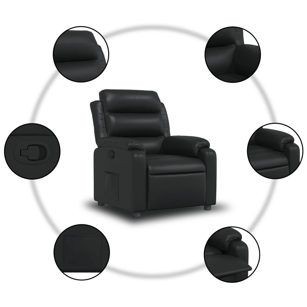 Fauteuil inclinable Noir Similicuir Fauteuils vidaXL   