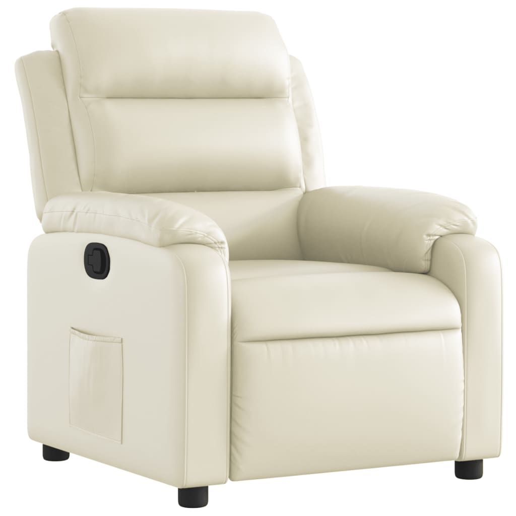 Fauteuil inclinable Crème Similicuir Fauteuils vidaXL   