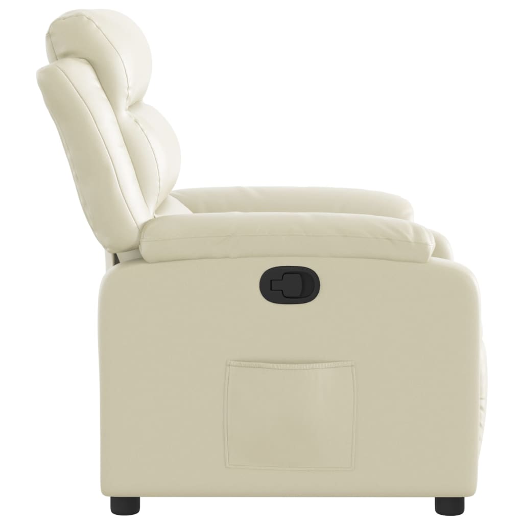 Fauteuil inclinable Crème Similicuir Fauteuils vidaXL   