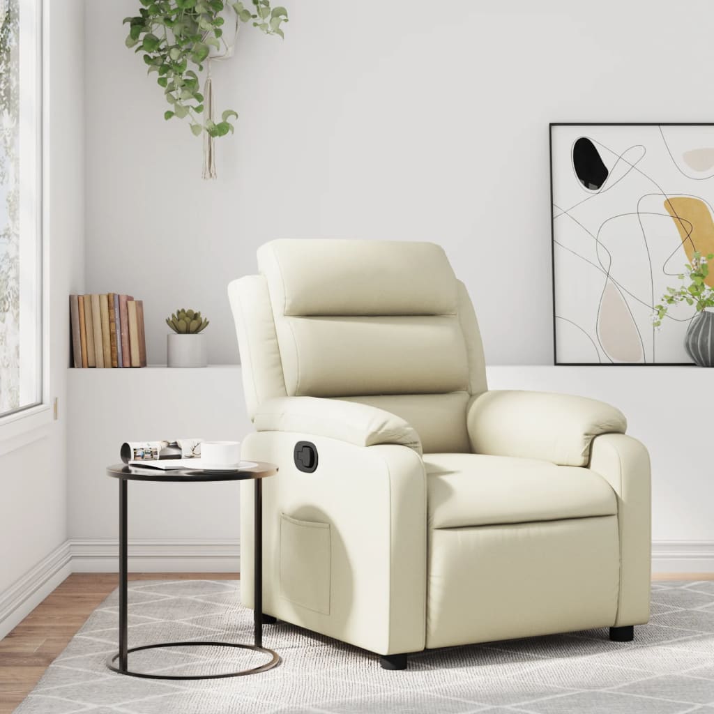 Fauteuil inclinable Crème Similicuir Fauteuils vidaXL   