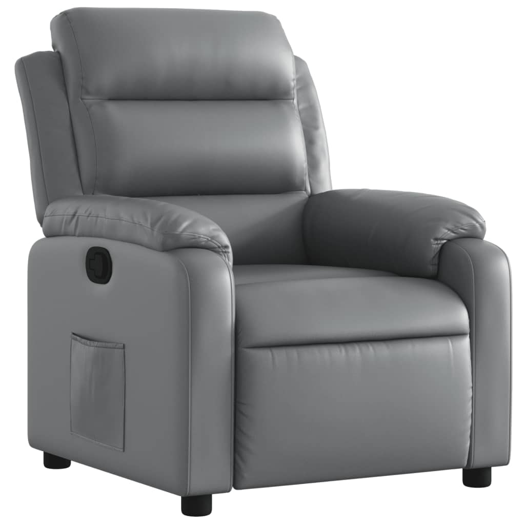 Fauteuil inclinable Gris Similicuir Fauteuils vidaXL   