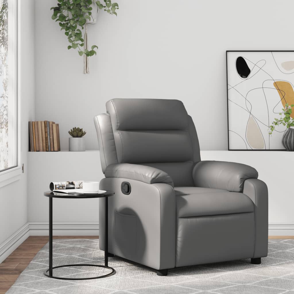 Fauteuil inclinable Gris Similicuir Fauteuils vidaXL   