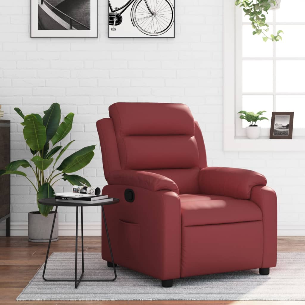 Fauteuil inclinable Rouge bordeaux Similicuir - Xios Store SNC