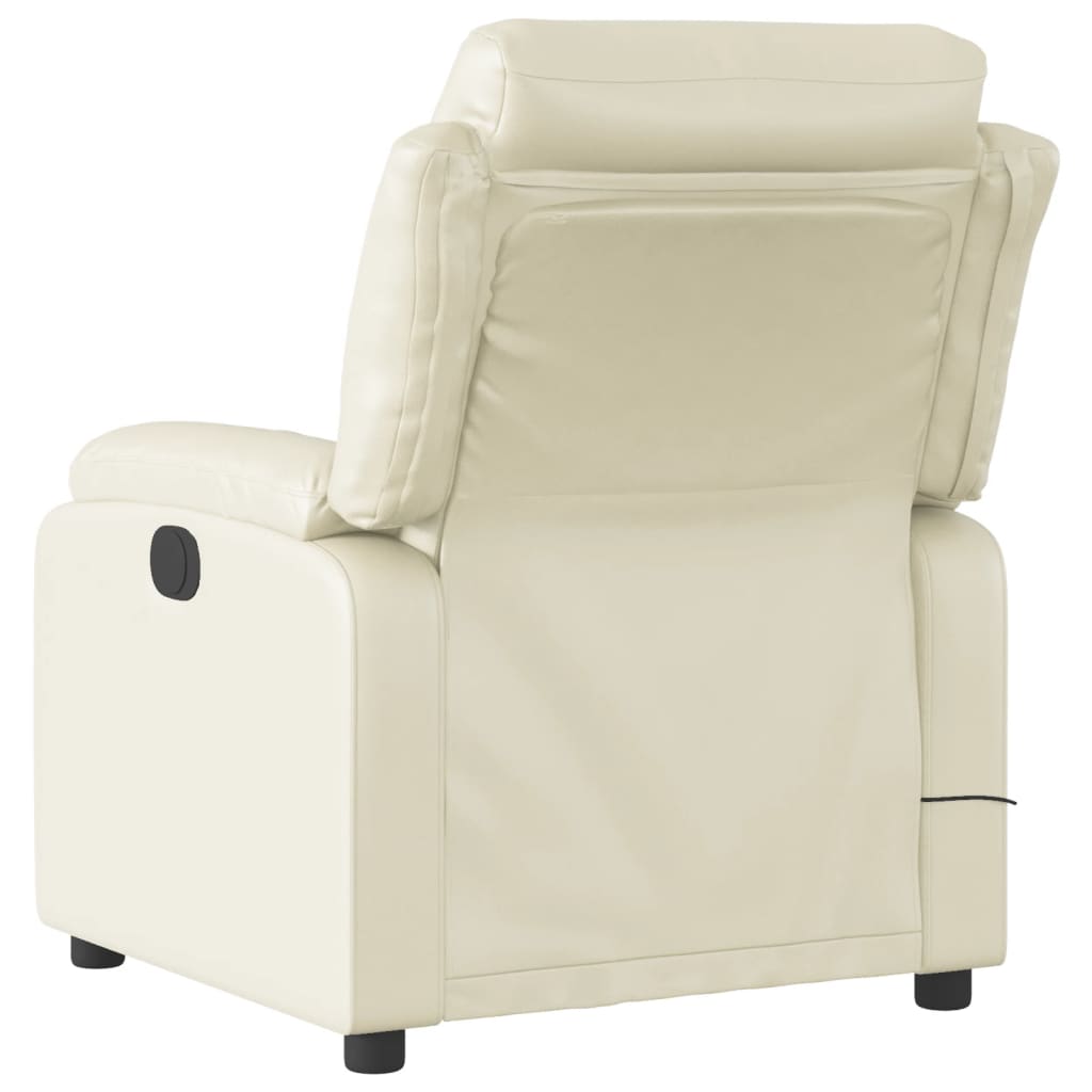 Fauteuil inclinable de massage Crème Similicuir Fauteuils vidaXL   