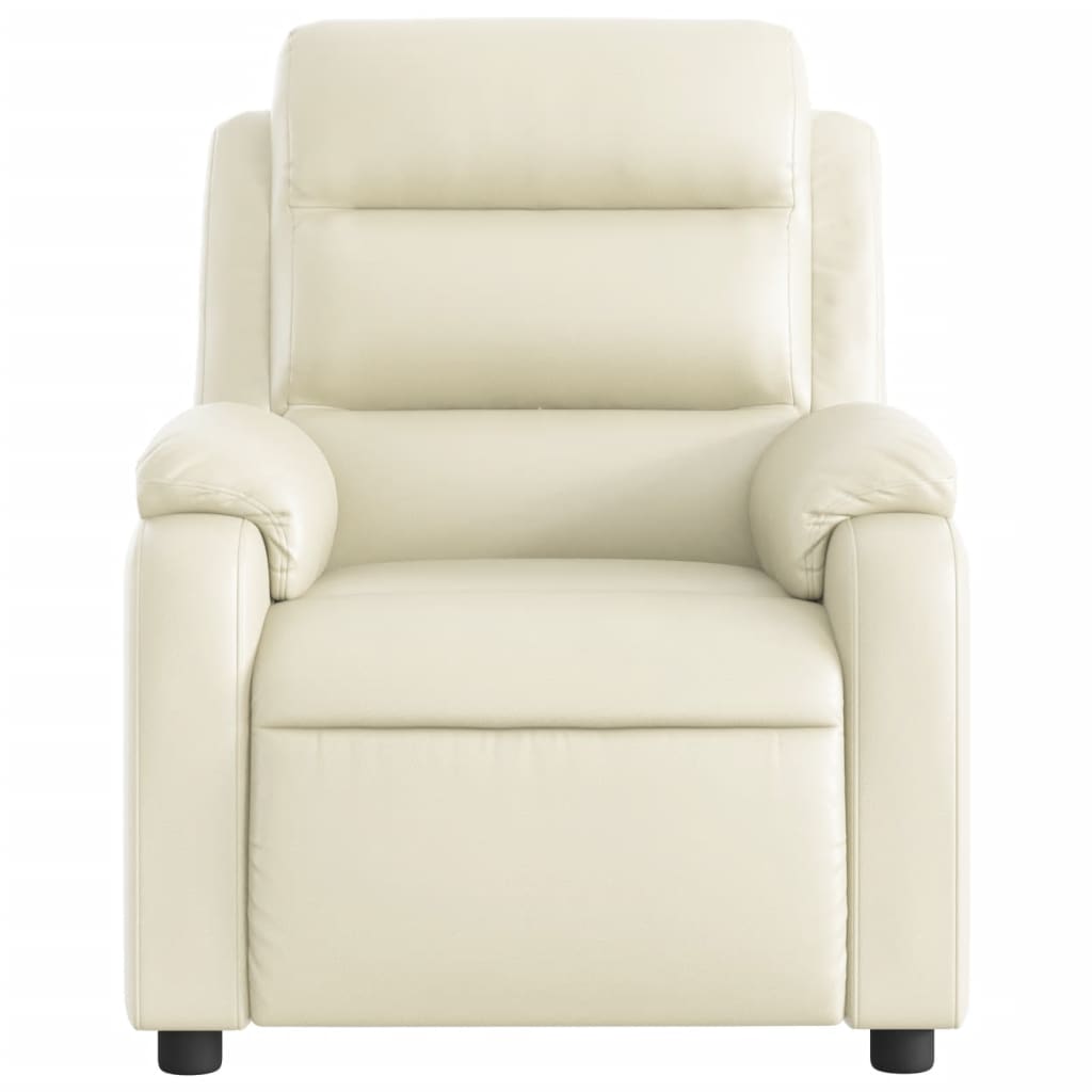 Fauteuil inclinable de massage Crème Similicuir Fauteuils vidaXL   