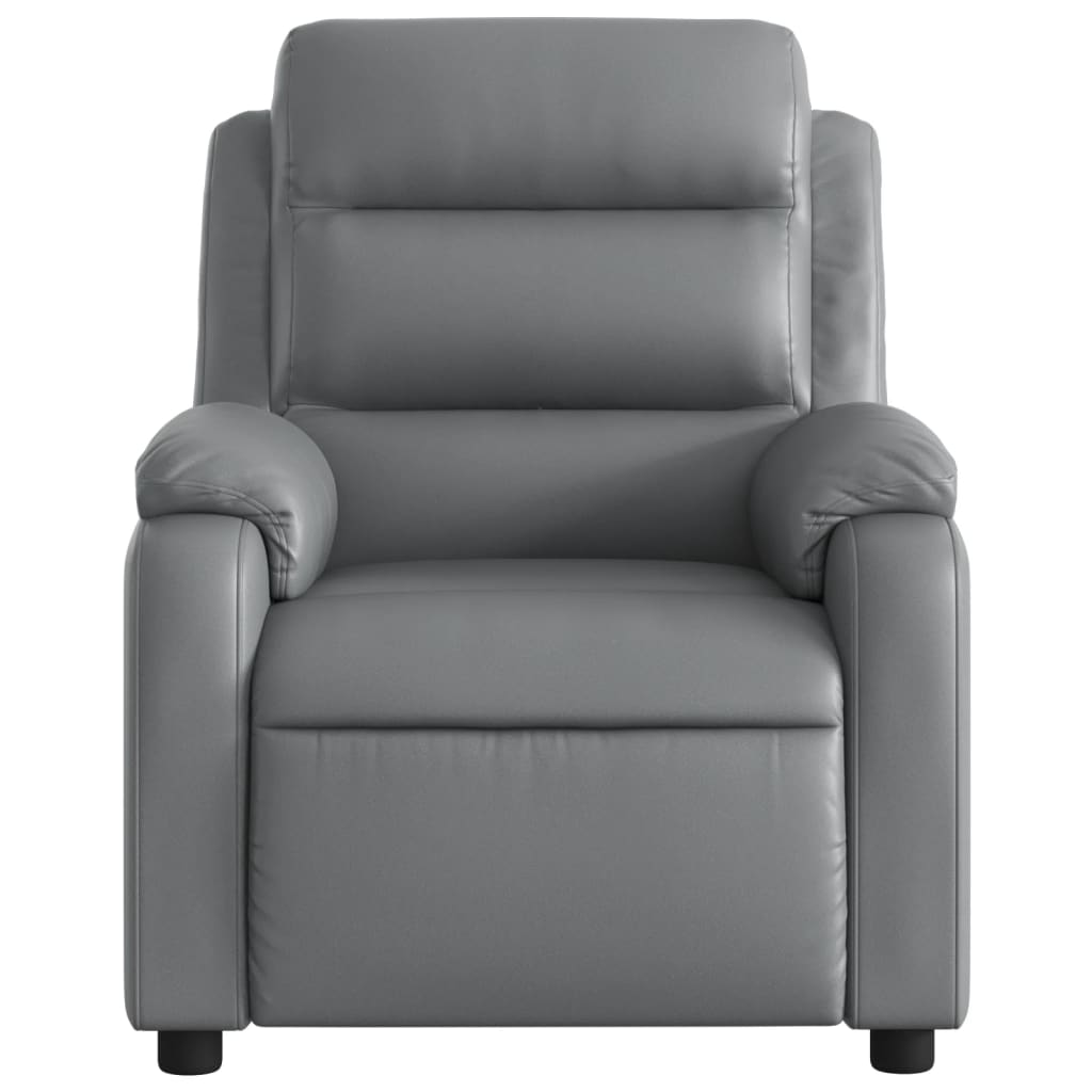 Fauteuil de massage inclinable Gris Similicuir Fauteuils vidaXL   