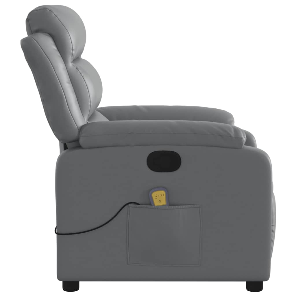 Fauteuil de massage inclinable Gris Similicuir Fauteuils vidaXL   